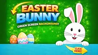 Easter bunny animation green screen | Easter eggs overlay video 