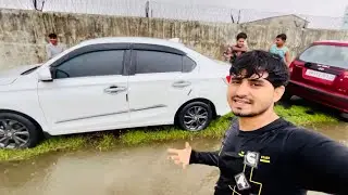 बारिश में फस गया 🥹इतनी तेज बारिश की गाड़ी भी फस गयी #rain #trending #vlog