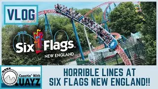 Six Flags New England Insane Lines - Vlog