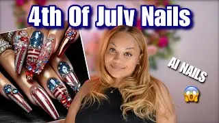 FOURTH OF JULY AI NAILS 😱 | HARD BUILDER GEL NAILS