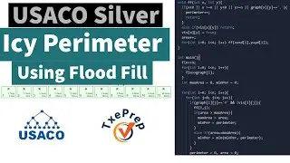 Icy Perimeter(with Flood Fill): USACO Silver 2019 Jan(in C++) TxePrep