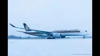 Airbus A-350-900 starts in winter