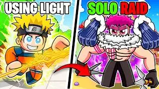 CAN I BEAT DOUGH RAID SOLO WITH LIGHT FRUIT in BLOX FRUITS | ROBLOX