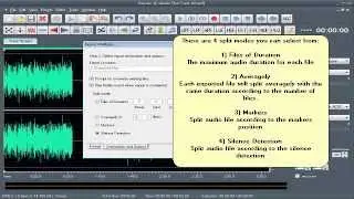 Split audio file based on duration time, averagely, markers, and silence detection