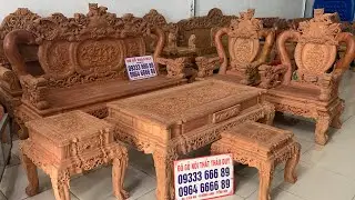Bộ Nghê Phượng Đỉnh Cột 12 Chân 14 Gỗ Hương Đá Hàng Siêu Vip