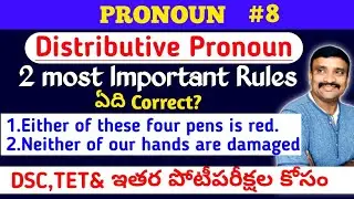Distributive pronoun | Types of Pronouns | Distributive pronoun vs Distributive adjective@Murthysir
