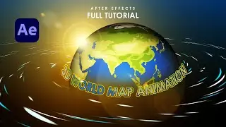 Create Realistic 3D World Map Animation in After Effects | Earth Map Animation Tutorial