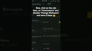 How to disable Change Nickname permission in a role in Discord Mobile 