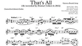 That's All - Patrick Bartley Solo Transcription (Eb). Transcribed by Arkady Dudka.