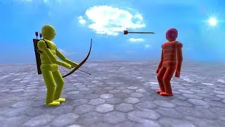 Smart AI Archer Fights the NPCs!With Active Ragdoll Physics !