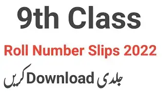 9th class roll number slips 2022,roll number slips for 9th class 2022,how to check 9th class roll no
