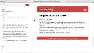 A Tour of the Craft CMS