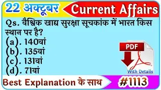 22 October 2021 Current Affairs|Daily Current Affairs in hindi,next exam Current Affairs, next dose