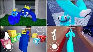 What If I Become Blue And Cyan In Rainbow Friends Chapter 1 2 Escape Ending Escape As Blue And Cyan