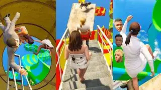 1 Hour of Amanda & Friends Funny Water Slides (Best Levels)