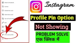 Instagram Post Pin Option Not Showing Problem Solve | Instagram Ka Pin Profile Option Not Showing