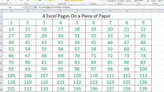 4 Excel Pages On a Piece of Paper