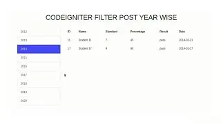 Codeigniter Filter Post Year Wise