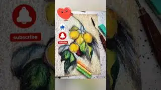 Рисунок Масляной Пастелью - Ветвь Лимона Клод Моне/Oil Pastel Painting - Lemon Branch Claude Monet