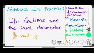 Subtracting Like Fractions