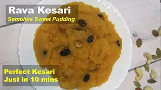 Rava Kesari / Sooji Halwa -Melt-in-the-Mouth Sweet - Instant in 10 mins..