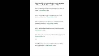 Linux Essentials 010 160 Final Exam Practice Questions and Answers Verified Answers Latest 2023