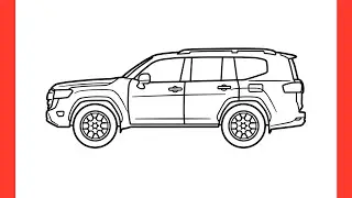 How to draw a TOYOTA LAND CRUISER 300 step by step / drawing toyota lc 300 2021 car easy