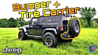 Install rear bumper and tire carrier on jeep jk