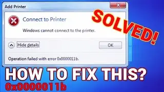 Share Printer Not Connecting | Operation failed with error 0x0000011b Windows I 10  In Hindi