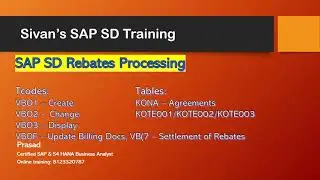 SAP SD Rebates Processing VBO1 VBOF | Sivan's SAP SD Training