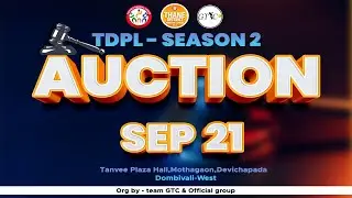 TDPL  2021 - SEASON 2 (MEGA AUCTION) LIVE