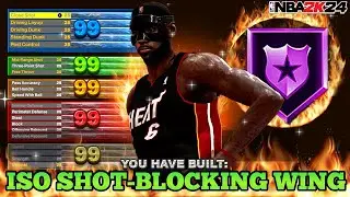 *NEW* 6'9 ISO SHOT-BLOCKING WING BUILD in NBA2K24! 94 BLOCK+ BEST TALL PG BUILD + ANIMATIONS NBA2K24