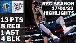 Kristaps Porzingis vs. Thunder: 13 pts, 8 reb, 4 blk HIGHLIGHTS 2021/22 Reg Season [17.01.22.]
