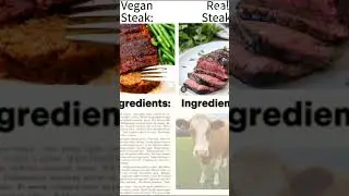 Vegan steak vs real steak🥩#steak #trending