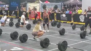 Monster games 2024 Jordan Kaufman burpee thruster workout