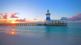 Experience the Magic of 6:20 AM Sunrise at the Maldives Lighthouse. Ocean with Waves Sounds