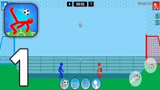 Stickman Ragdoll Soccer 2D - Gameplay walkthrough part 1 (iOS, Android)