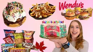 EATING MY SUBSCRIBER'S FAVORITE FOODS | BIRTHDAY TRIBUTE CHEAT DAY | DONUTS, CANADIAN SNACKS + MORE!