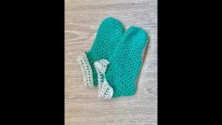 Простые легкие домашние тапочки носки  следки сапожки крючком crochet socks