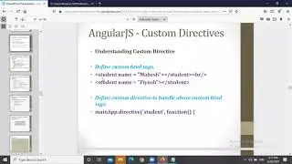 AngularJS- custom directives with Example, dependency injection in AngularJS with Example,
