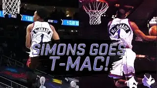 Anfernee Simons Pays Homage to T-Mac with Crazy 360 Dunk in 2021 Dunk Contest!