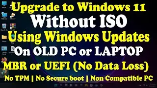 Upgrade Windows 10 to Windows 11 Without ISO Using Windows Update on OLD PC | Laptop