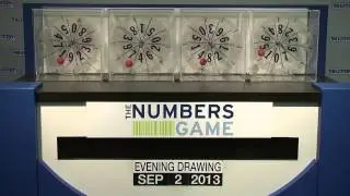 Evening Numbers Game Drawing: Monday, September 2, 2013
