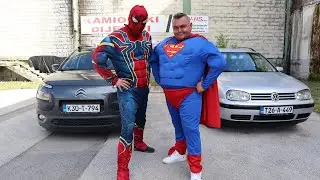 SpiderMan VS Superman - Crazy Race