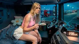 Solo Night in a Truck | Female Driver Struggling to Stay Awake