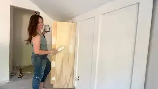 Painting my Board & Batten wall with HIDDEN DOORS.... & a little pizazz!! ✨✨