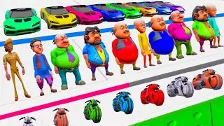 Motu Patlu Impssible Shotaro Bike And Lamborghini Car Parkour Ramp Challenge In Gta 5