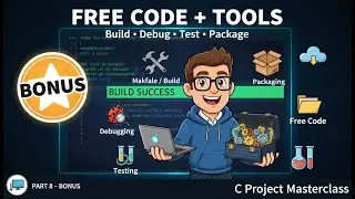 C Project Masterclass (Part 8 Bonus) 💻 | Make Build, Packaging, Debugging Testing & Get Free Code