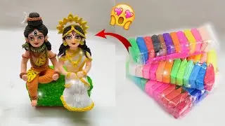very easy shivji and mata Parvati idol making with clay #diy #clayart @pritiartandcraft23