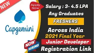 #Capgemini Engineering Hiring Fresher As Juniour Developer| Young Graduates Program 2021 | Pan India